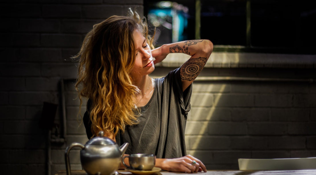 Young girl trying to combat stress